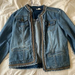 Detailed gold jean jacket dress barn